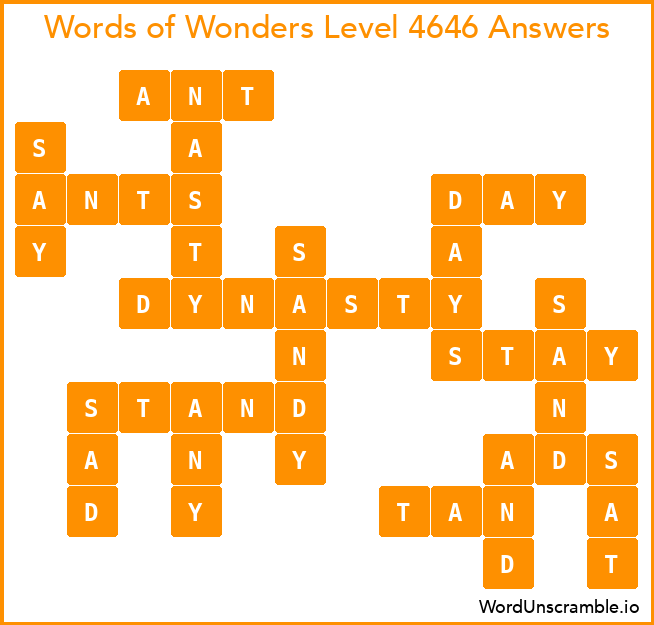 Words of Wonders Level 4646 Answers