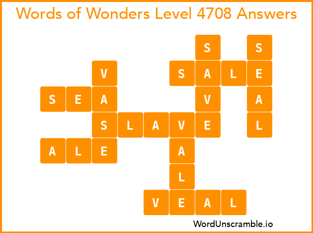 Words of Wonders Level 4708 Answers