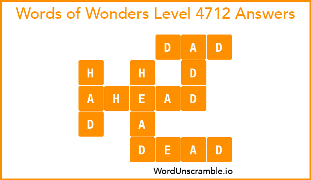 Words of Wonders Level 4712 Answers