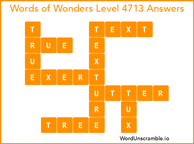 Words of Wonders Level 4713 Answers