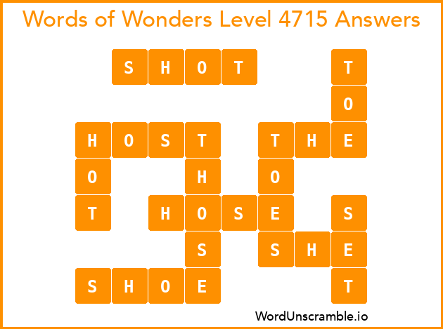 Words of Wonders Level 4715 Answers