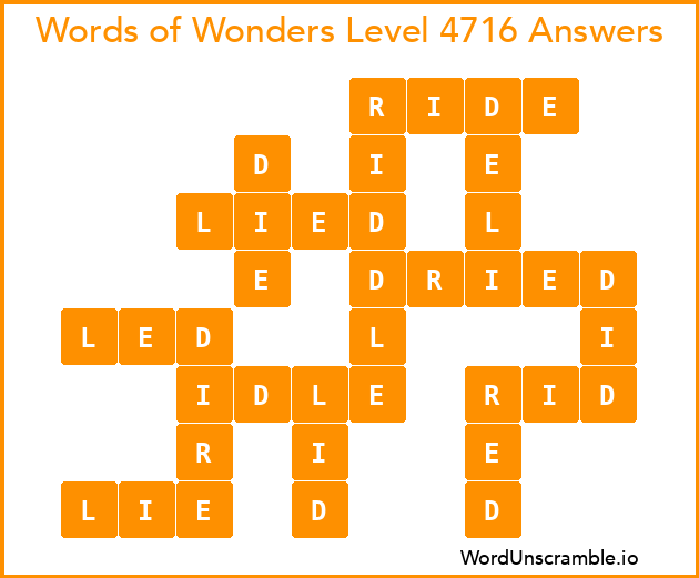 Words of Wonders Level 4716 Answers