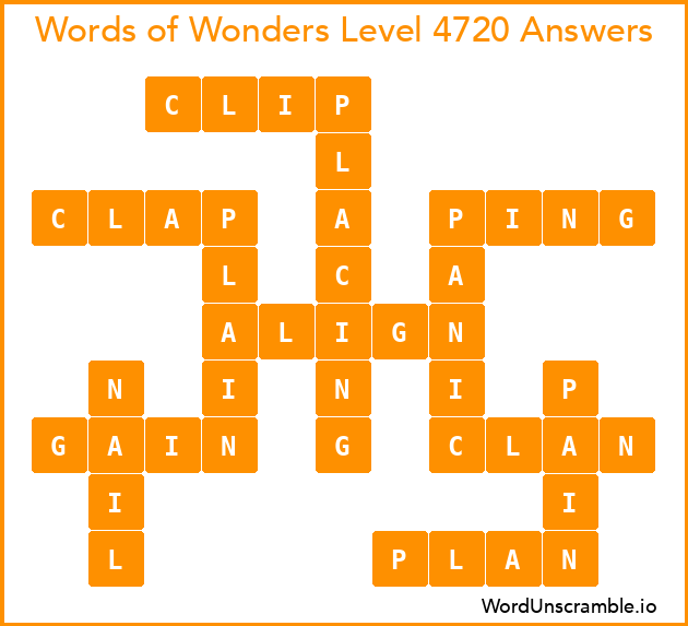 Words of Wonders Level 4720 Answers