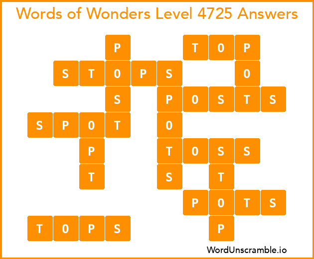 Words of Wonders Level 4725 Answers