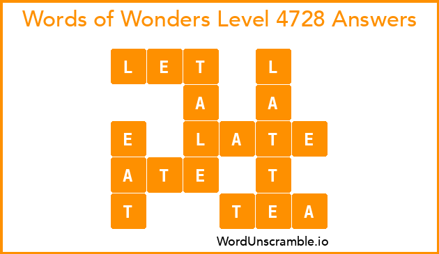 Words of Wonders Level 4728 Answers