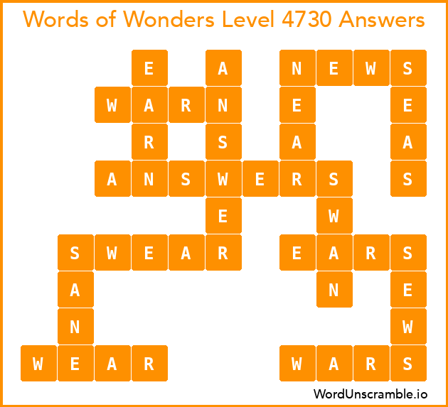 Words of Wonders Level 4730 Answers