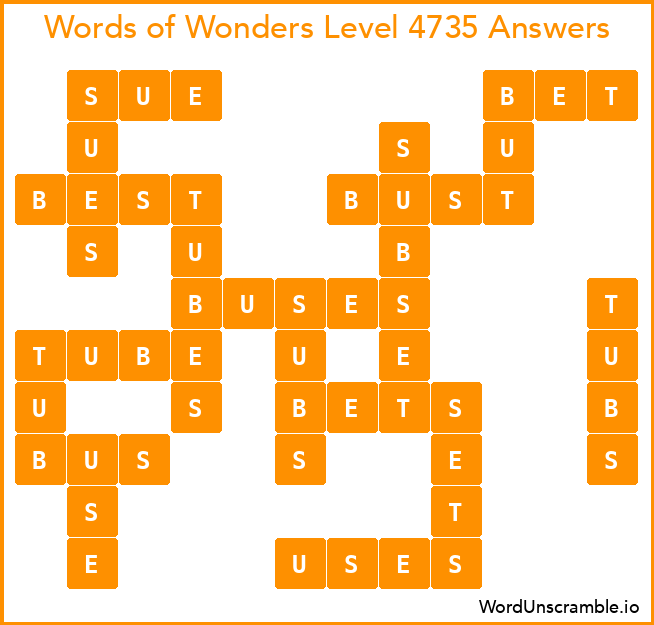 Words of Wonders Level 4735 Answers