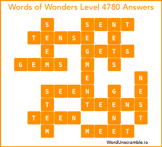 Words of Wonders Level 4780 Answers