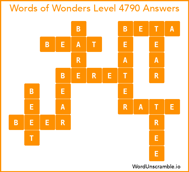 Words of Wonders Level 4790 Answers