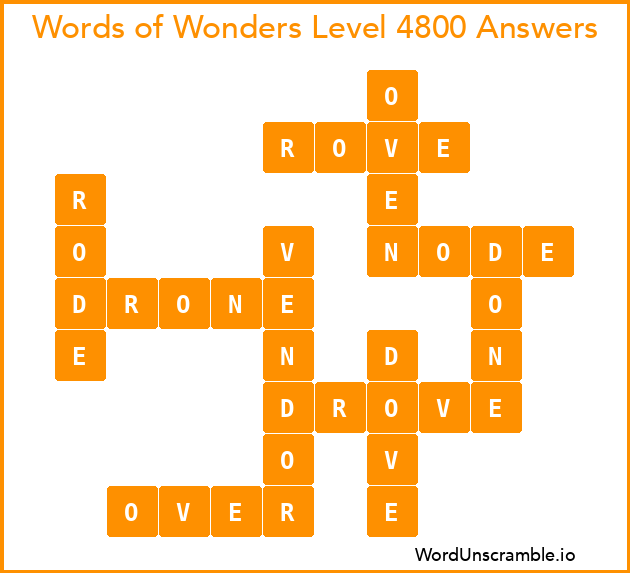 Words of Wonders Level 4800 Answers