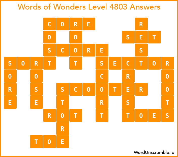 Words of Wonders Level 4803 Answers