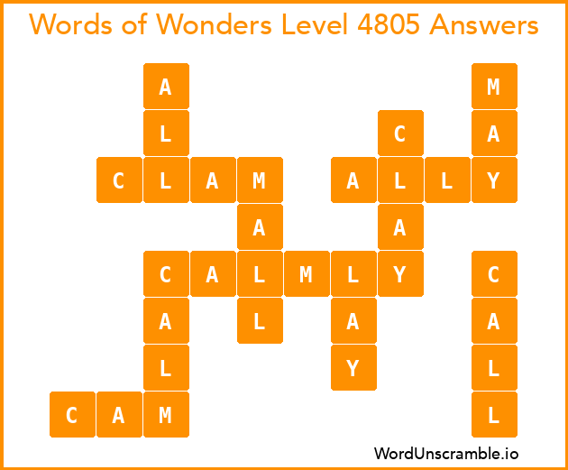 Words of Wonders Level 4805 Answers