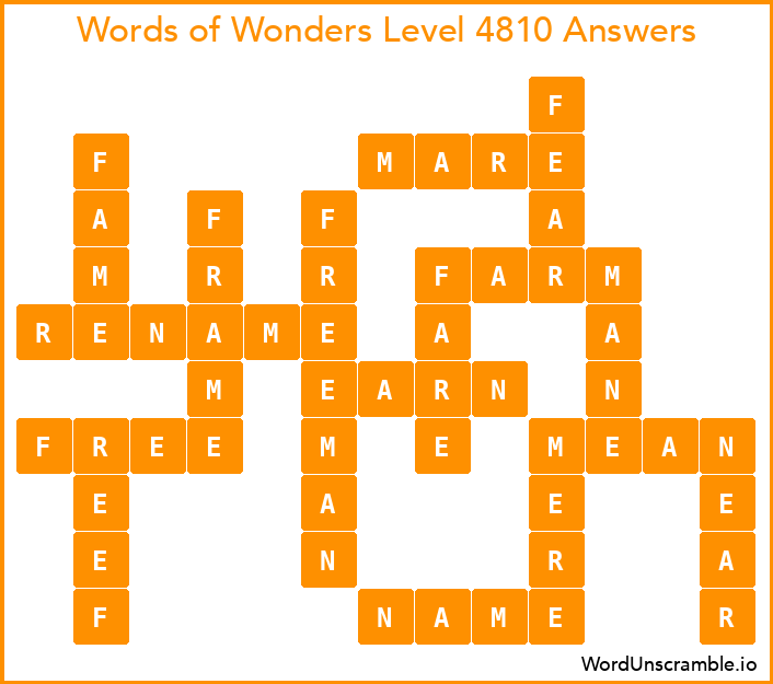 Words of Wonders Level 4810 Answers