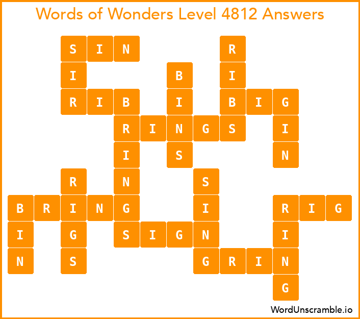 Words of Wonders Level 4812 Answers