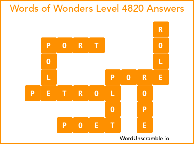 Words of Wonders Level 4820 Answers