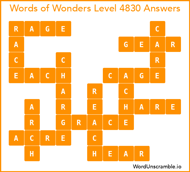 Words of Wonders Level 4830 Answers
