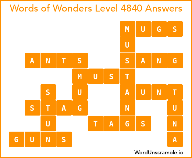 Words of Wonders Level 4840 Answers
