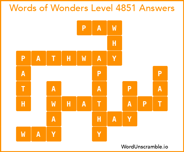 Words of Wonders Level 4851 Answers