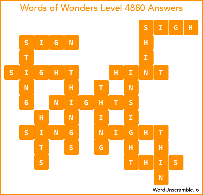 Words of Wonders Level 4880 Answers