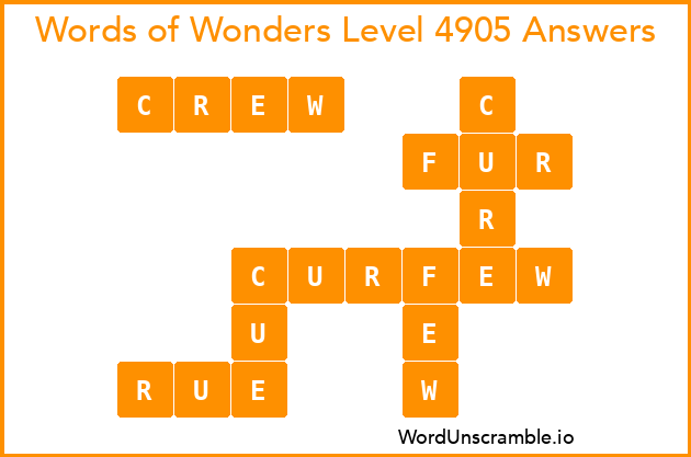 Words of Wonders Level 4905 Answers