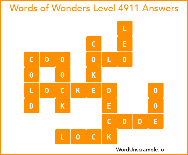 Words of Wonders Level 4911 Answers