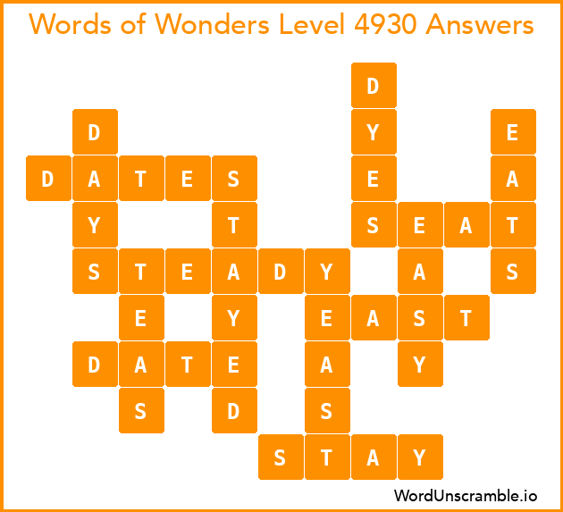 Words of Wonders Level 4930 Answers