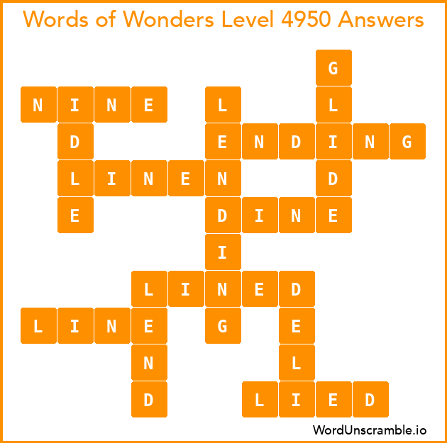 Words of Wonders Level 4950 Answers