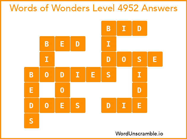 Words of Wonders Level 4952 Answers