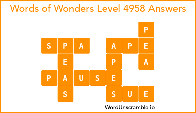 Words of Wonders Level 4958 Answers
