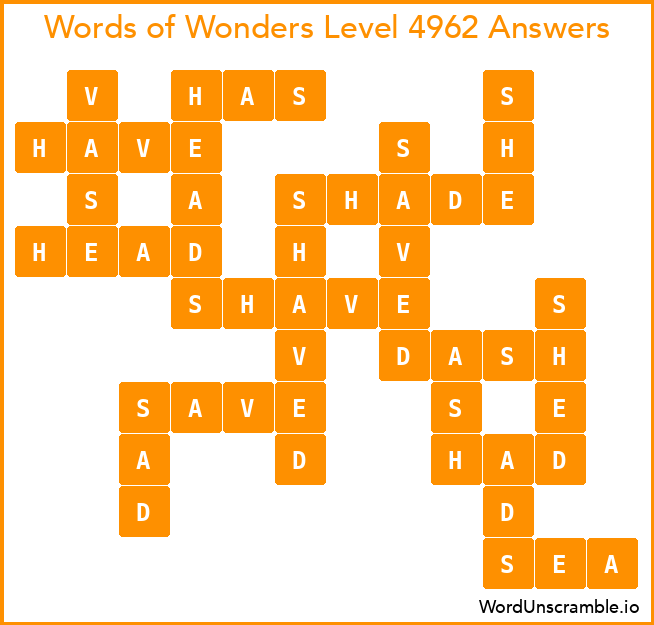 Words of Wonders Level 4962 Answers
