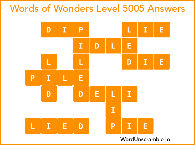 Words of Wonders Level 5005 Answers