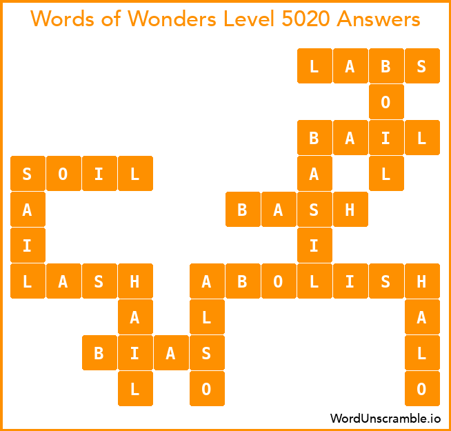Words of Wonders Level 5020 Answers
