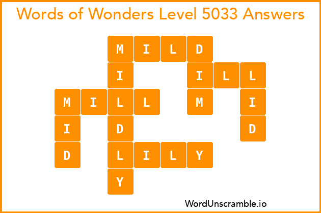 Words of Wonders Level 5033 Answers