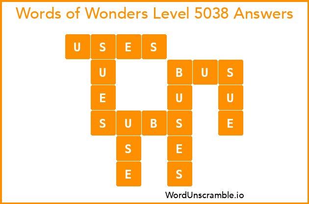 Words of Wonders Level 5038 Answers