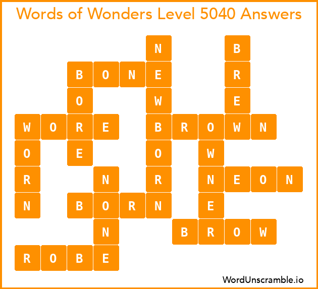Words of Wonders Level 5040 Answers
