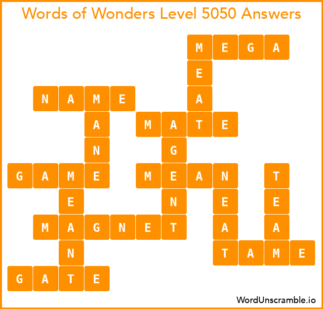 Words of Wonders Level 5050 Answers