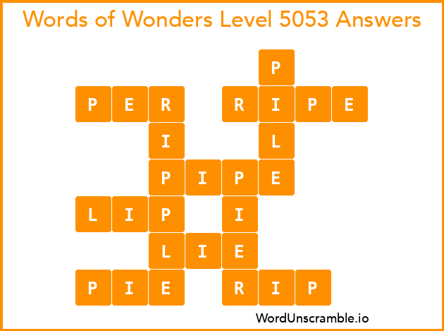 Words of Wonders Level 5053 Answers