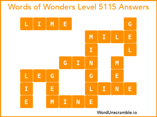 Words of Wonders Level 5115 Answers