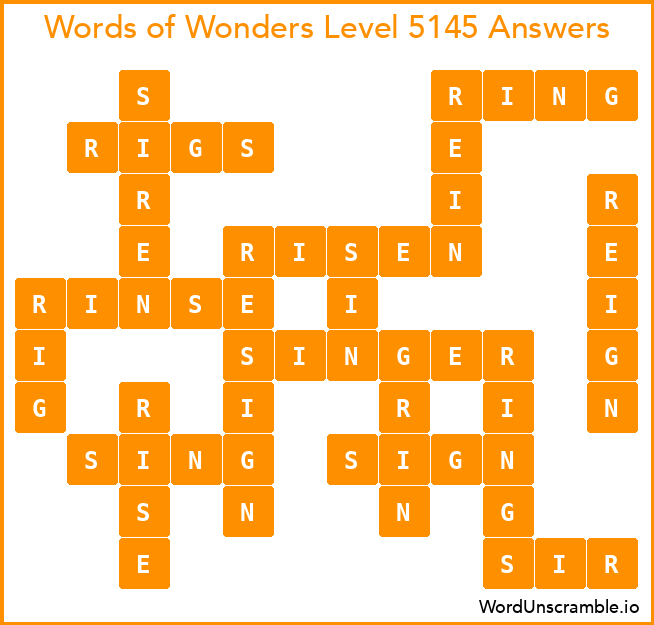 Words of Wonders Level 5145 Answers