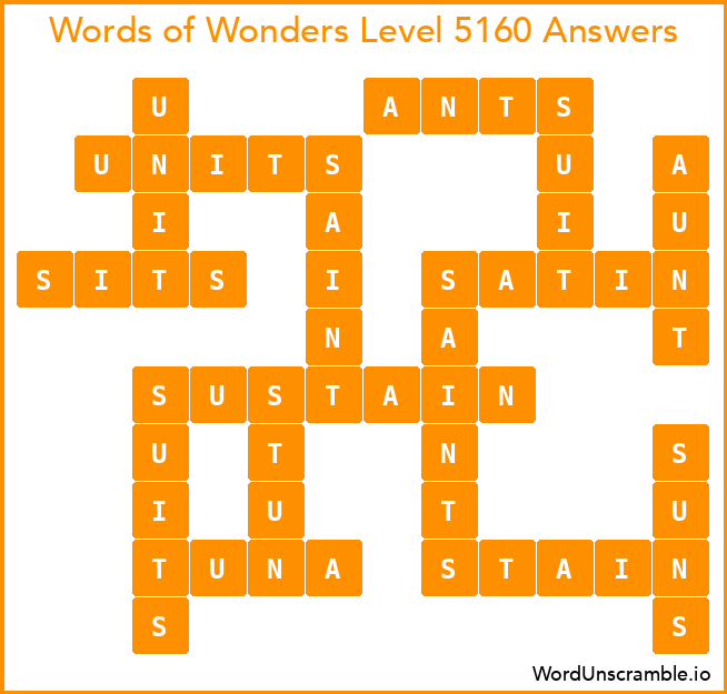 Words of Wonders Level 5160 Answers