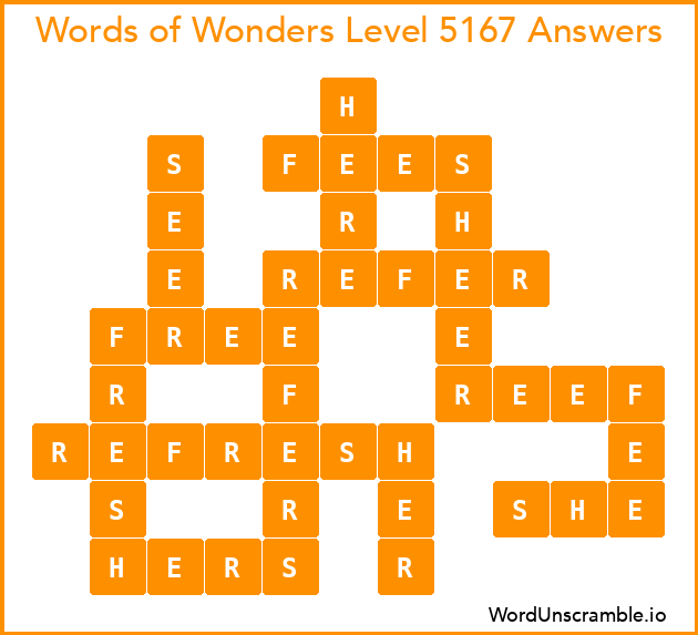 Words of Wonders Level 5167 Answers