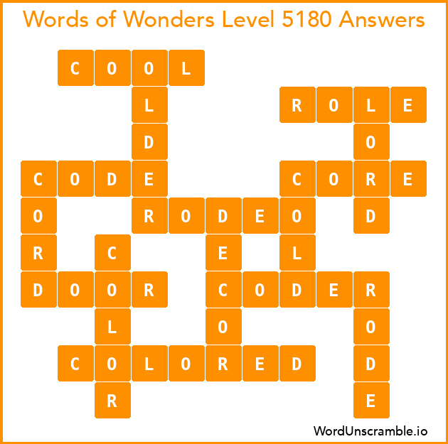Words of Wonders Level 5180 Answers