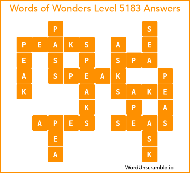 Words of Wonders Level 5183 Answers