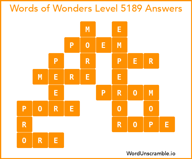 Words of Wonders Level 5189 Answers