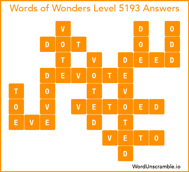 Words of Wonders Level 5193 Answers