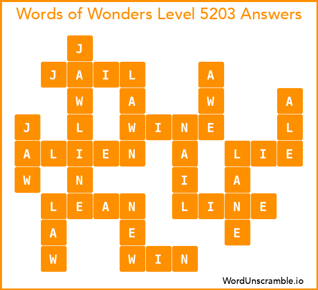 Words of Wonders Level 5203 Answers