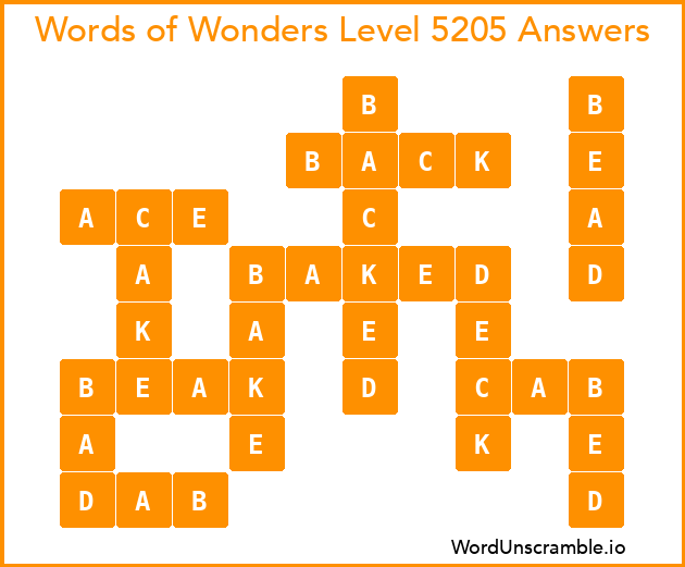 Words of Wonders Level 5205 Answers