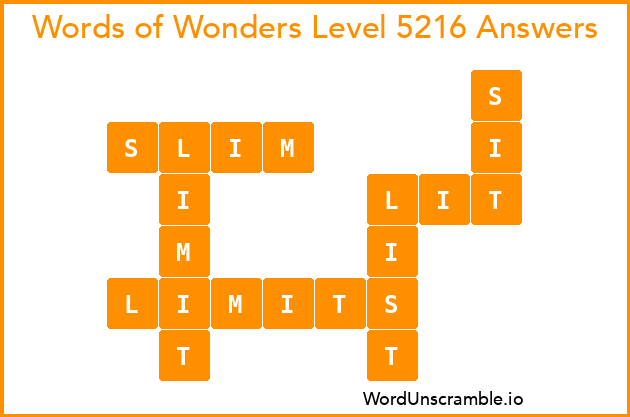 Words of Wonders Level 5216 Answers