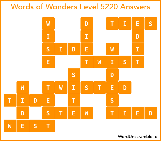 Words of Wonders Level 5220 Answers