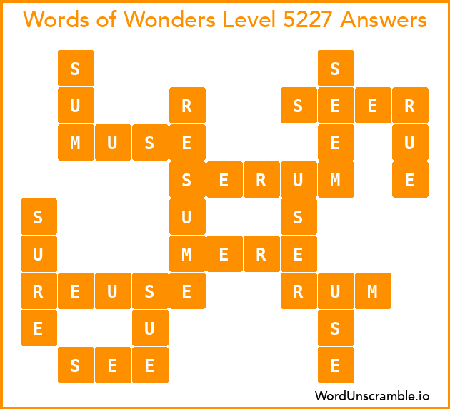 Words of Wonders Level 5227 Answers